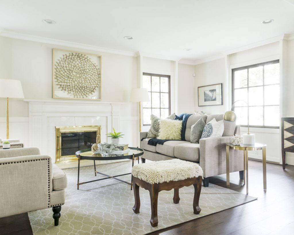 white and grey interior design for living room